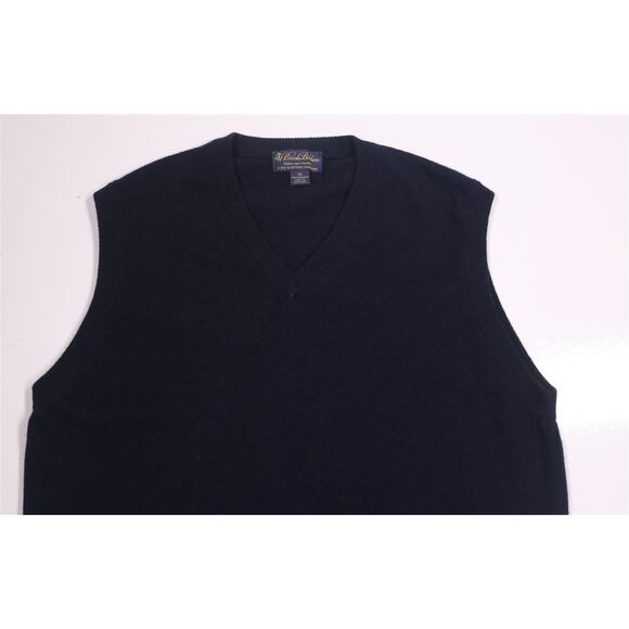 Brooks Brothers 3-Ply Scottish Cashmere Navy Blue Knit Sweater Vest Men's XL - Picture 2 of 7